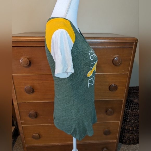 GREEN BAY PACKERS Football Short Sleeve Heathered Green NFL shirt - Picture 7 of 14